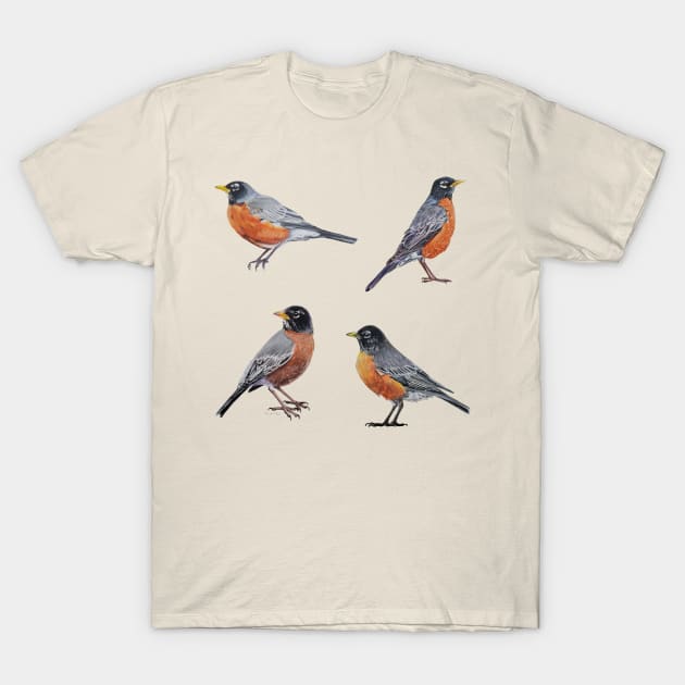 American Robin Set T-Shirt by EmilyBickell